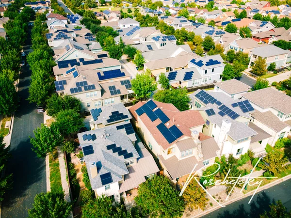 Aerial Shot Small Town Detached Houses — Stockfoto