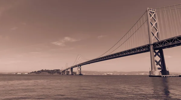 Długi Plan Infrastruktury Oakland San Francisco Bay Bridge Słoneczne Popołudnie — Zdjęcie stockowe
