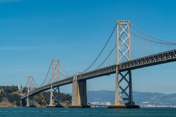 Długi Plan Infrastruktury Oakland San Francisco Bay Bridge Słoneczne Popołudnie — Zdjęcie stockowe