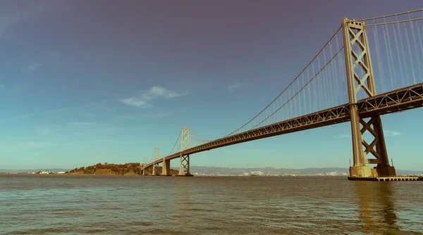 Largo Plan Infraestructura Oakland San Francisco Bay Bridge Soleada Tarde — Foto de Stock