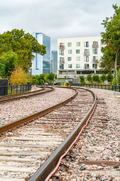 railway tracks in the city