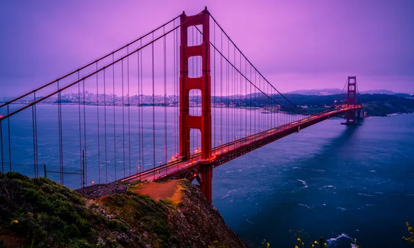 Golden Gate Köprüsü California Ile San Francisco Körfezi — Stok fotoğraf