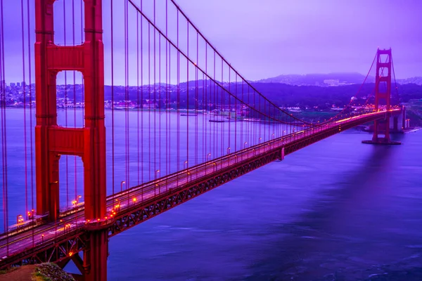San Francisco Golden Gate Bridge Pôr Sol Cidade Nova Iorque — Fotografia de Stock