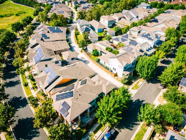 Aerial Shot Small Town Detached Houses — Stok fotoğraf