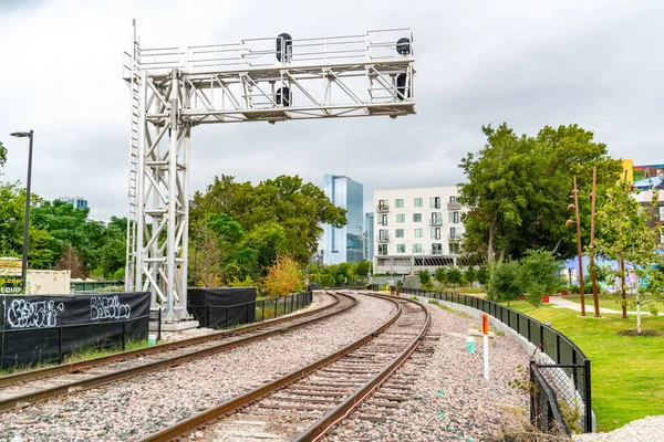 Şehirdeki Tren Istasyonu — Stok fotoğraf