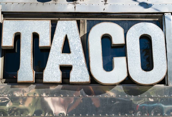 Слово Taco Трейлері Ліцензійні Стокові Фото