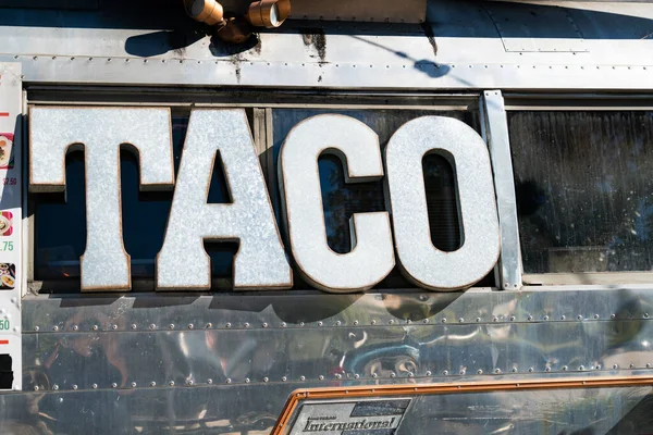 Слово Taco Трейлері Ліцензійні Стокові Зображення