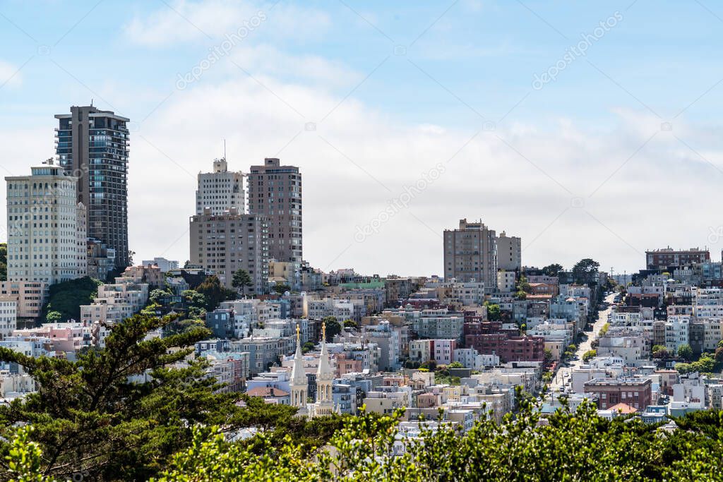San Francisco California Cityscape Skyline  modern downtown American City