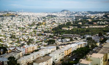 San Francisco California Cityscape Skyline Modern şehir merkezi Amerikan Şehri