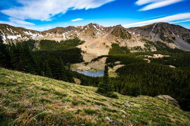 Dağlardaki güzel göl, doğa.
