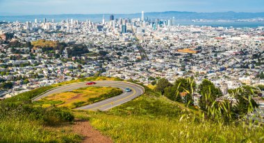 San Francisco California Cityscape Skyline Modern şehir merkezi Amerikan Şehri