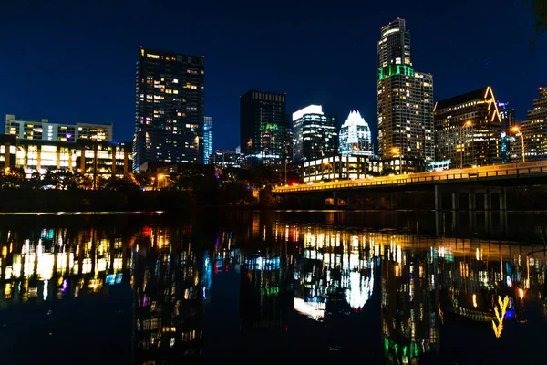 Austin Texas Usa Een Prachtige Hoofdstad Van Texas Nachts — Stockfoto