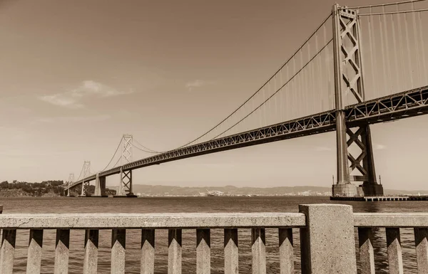 Dlouhý Infrastrukturní Plán Oakland San Francisco Bay Bridge Slunečného Odpoledne — Stock fotografie