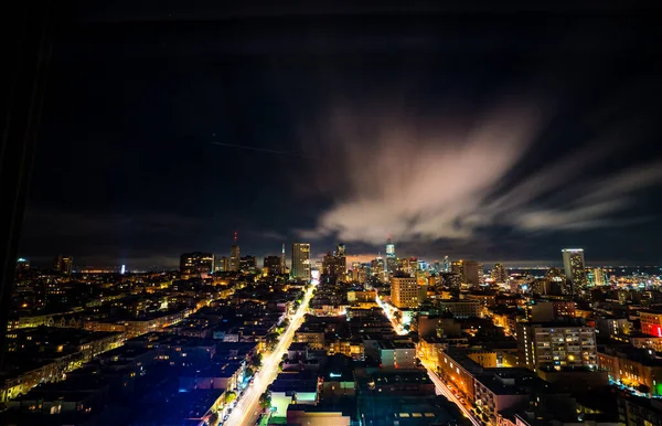 Nachts Leuchten Die Lichter Der Stadt Der Bay Area San — Stockfoto