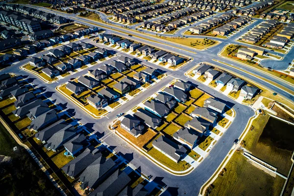 Aerial Shot Small Town Detached Houses — Photo