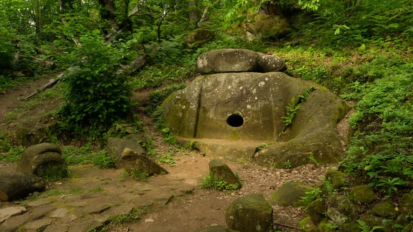 Lazarevskoe Sochi ロシア 2021 Mamedovo Canyon Berendeevo Tsarstvo 森の中の大きな人形 歴史的建造物 — ストック写真