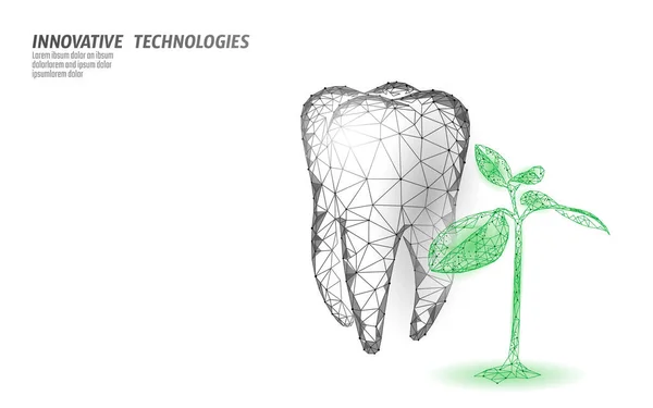3D естественный уход за зубами пробиотиков концепции капсулы. Анатомический коренной зуб здоровый эмали травяные альтернативные средства правовой защиты. Гомеопатия бактериальная терапия стоматологическая векторная иллюстрация — стоковый вектор
