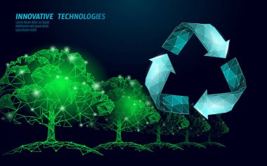 Üç boyutlu plastik sembolü geri dönüştür. Çevre güvenliği kentsel geri dönüşüm endüstrisi. Organik çöp eko yönetimi. Üçgen ok modern biyolojik vektör çizimi