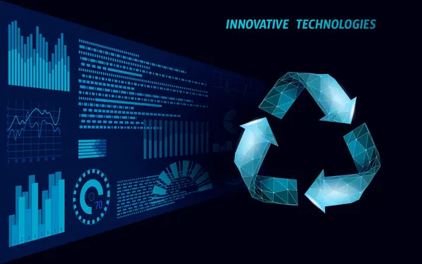 3D ανακυκλώνουν πλαστικό σύμβολο. Περιβαλλοντική ασφάλεια αστική βιομηχανία ανακύκλωσης. Οργανική διαχείριση σκουπιδιών. Τρίγωνο βέλος σύγχρονη βιο διανυσματική απεικόνιση — Διανυσματικό Αρχείο
