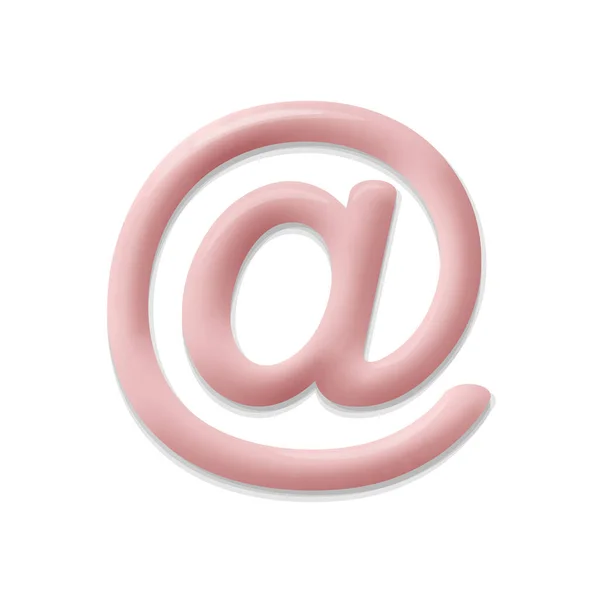 No sinal de notificação de mídia social. 3D rosa brilhante símbolo de nome de conta. Perfil de mensagem de e-mail enviar domínio de programação ilustração vetor palavra-chave —  Vetores de Stock