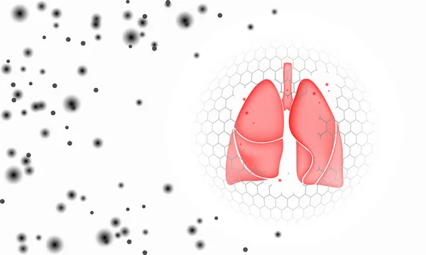 Lungs 3D rinitis heno reacción al polen. Polinosis estacional primaveral concepto de tratamiento atópico enfermo. Plantilla de póster de alergia farmacia vector en línea — Archivo Imágenes Vectoriales