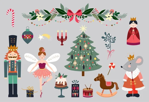 圣诞胡桃夹子 冬季设计 — 图库矢量图片