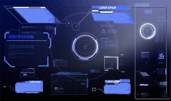 Sci-fi futuristisk hud instrumentpanel visa virtuell verklighet teknik skärm. Royaltyfria Stockvektorer