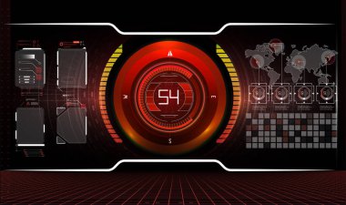 Hud elemanları, grafik! Vektör çizim. Head-up görüntüleme öğeleri web için.