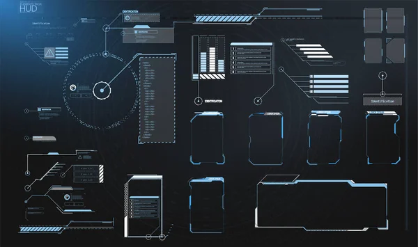Eléments Hud, illustration graph.Vector. Eléments d'affichage tête haute pour le web . — Image vectorielle