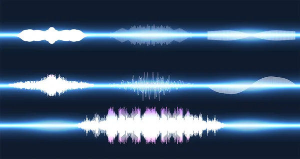 Grafisch van amplitude of audio bereik effect. Grafiek van geluidsgolf geïsoleerd op witte achtergrond. — Stockvector