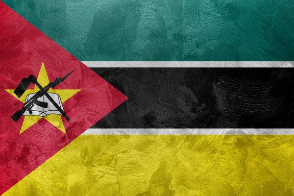 Foto Texturizada Bandeira Moçambique — Fotografia de Stock