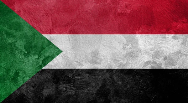 Foto Texturizada Bandera Sudán —  Fotos de Stock