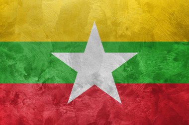 Myanmar bayrağının desenli fotoğrafı.