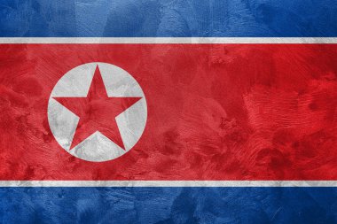 Kuzey Kore bayrağının desenli fotoğrafı.