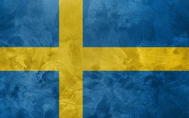 İsveç bayrağının desenli fotoğrafı.