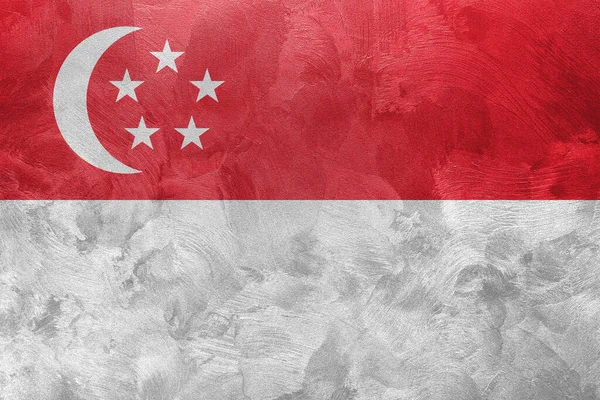 Textured Photo Flag Singapore — Stock Photo, Image