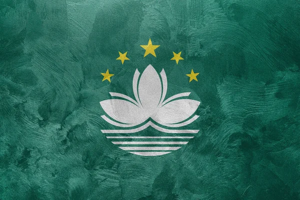 Foto Texturizada Bandeira Macau — Fotografia de Stock