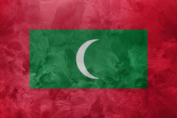 Texturált Fénykép Zászló Maldív Szigetek — Stock Fotó