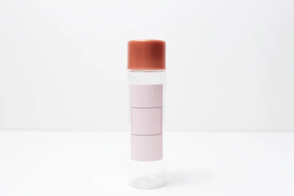 Close Van Transparante Crème Tube Fles Met Blanco Witte Achtergrond — Stockfoto