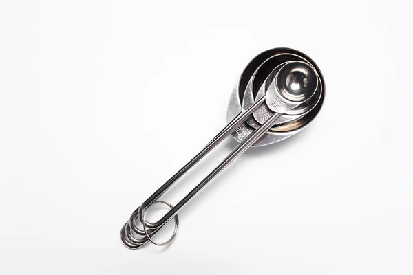 Studio Photo Small Set Chromatic Measuring Spoons Kitchen Equipment — Stock Photo, Image