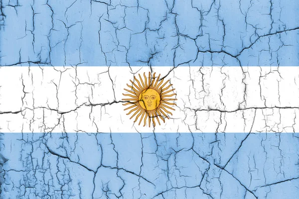 Textured Photo Flag Argentina Cracks — Fotografia de Stock