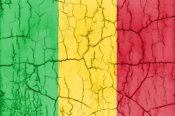 Textured Photo Flag Mali Cracks — Stok fotoğraf