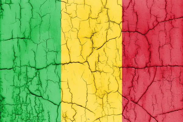 Textured Photo Flag Mali Cracks — ストック写真