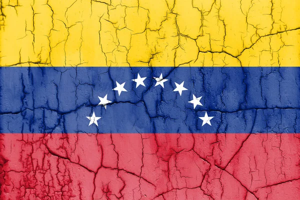 Teksturowane Zdjęcie Flagi Wenezueli Pęknięciami — Zdjęcie stockowe