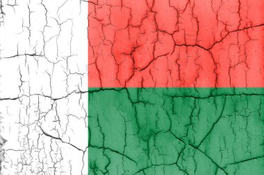 Madagaskar bayrağının çatlak desenli fotoğrafı..