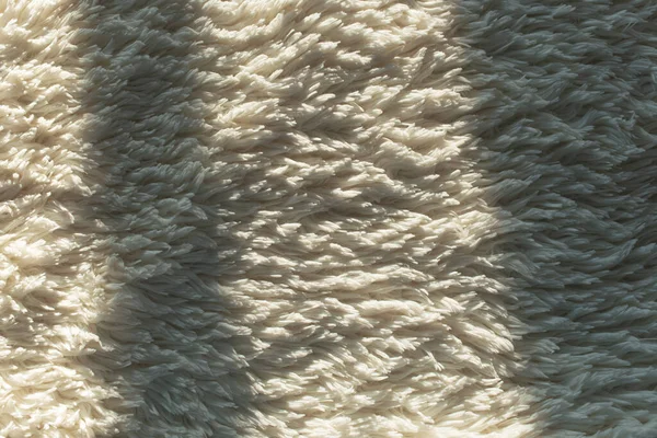 Widok Góry Abstrakcyjne Tło Białego Puszystego Dywanu Cieniami — Zdjęcie stockowe