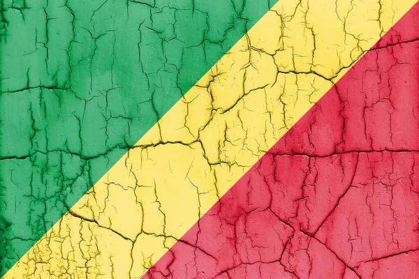 Фото Прапора Республіки Конго Тріщинами — стокове фото