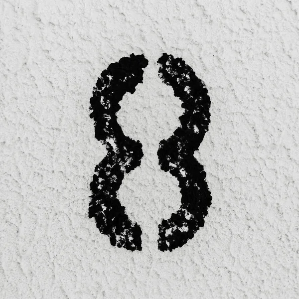Κοντινό Πλάνο Του Μαύρου Ζωγραφισμένο Αριθμό Φόντο Του Γκρίζου Υφή — Φωτογραφία Αρχείου