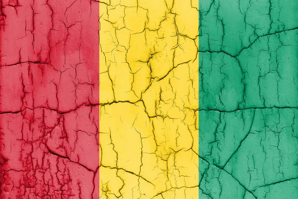 Textured Photo Flag Guinea Cracks — Stock Photo, Image