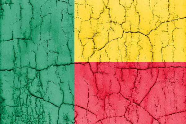 Textured Photo Flag Benin Cracks — ストック写真